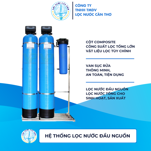 Hệ thống lọc tổng lọc nước đầu nguồn 2 cột Composite 1054 (Tự động) 