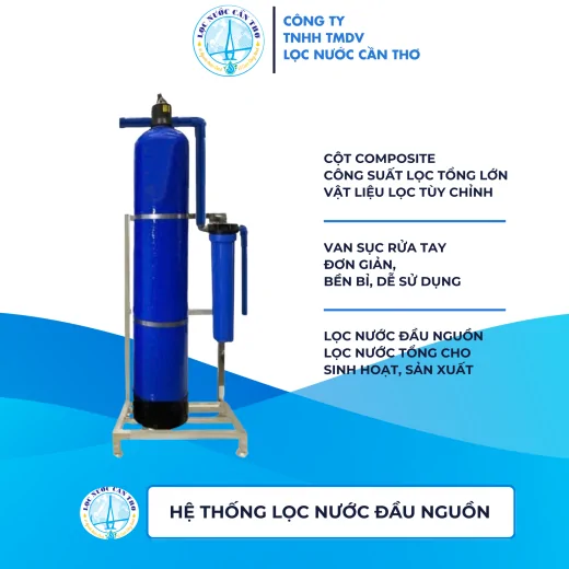 Hệ Thống Lọc Nước Tổng Đầu Nguồn 1 Cột Composite 1054 (Van Tay)